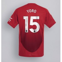 Dres Manchester United Leny Yoro #15 Domáci 2024-25 Krátky Rukáv